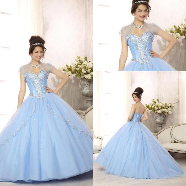 light blue sweetheart tulle ball gown quinceanera dresses beaded stones floor length prom party princess dresses with lace up back 88088, Blue;red
light blue sweetheart tulle ball gown quinceanera dresses beaded stones floor length prom party princess dresses with lace up back 88088, Blue;red