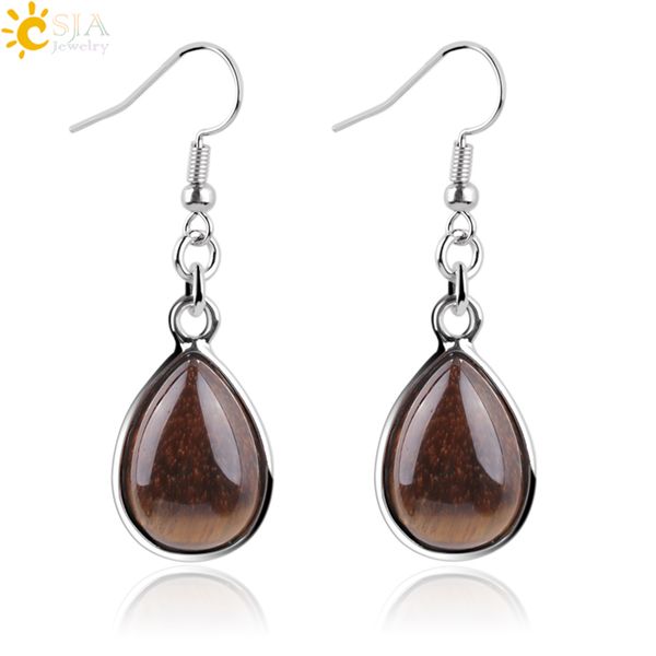CSJA Fashion Natural Stone Hook Dangle Water Drop Earrings Solid Jewelry for Women Girl Turquoise Amethyst Pink Rose Quartz Opal Rock E165 
CSJA Fashion Natural Stone Hook Dangle Water Drop Earrings Solid Jewelry for Women Girl Turquoise Amethyst Pink Rose Quartz Opal Rock E165