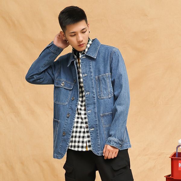 fashion casual men's denim jacket spring and autumn new m-2xl multi-pocket blouse jacket blue personality youth popular, Black;brown
fashion casual men's denim jacket spring and autumn new m-2xl multi-pocket blouse jacket blue personality youth popular, Black;brown
