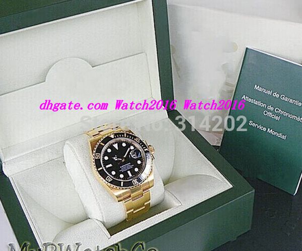 box/certificate luxury wristwatch 18k yellow gold stainless steel bracelet black dial ceramic bezel model #116618 automatic mens watches
box/certificate luxury wristwatch 18k yellow gold stainless steel bracelet black dial ceramic bezel model #116618 automatic mens watches