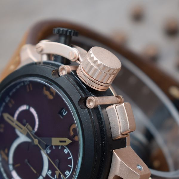 multifunction sport style men's watch satch gold leather u strap deluxe shell black quartz rose large dial 6 pointer wrist watch bwumw, Slivery;brown
multifunction sport style men's watch satch gold leather u strap deluxe shell black quartz rose large dial 6 pointer wrist watch bwumw, Slivery;brown