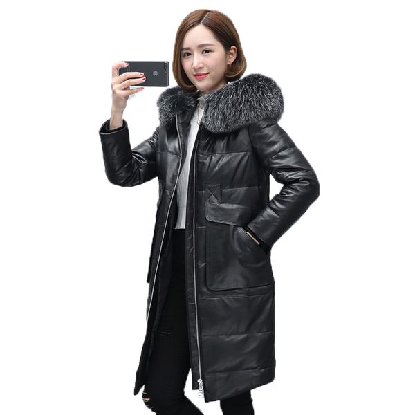 winter jacket women clothes genuine leather duck down jacket women sheepskin coat fur hooded korean slim fit long coat zt534, Black
winter jacket women clothes genuine leather duck down jacket women sheepskin coat fur hooded korean slim fit long coat zt534, Black