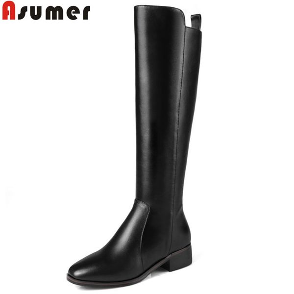 asumer 2018 fashion autumn winter boots women square toe zip microfiber+cow leather knee boots med heels ladies prom, Black
asumer 2018 fashion autumn winter boots women square toe zip microfiber+cow leather knee boots med heels ladies prom, Black