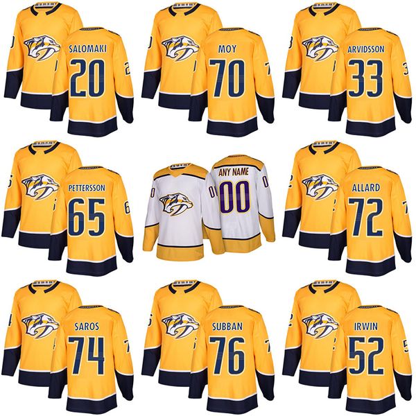 New Season Nashville Predators Jersey 65 Emil Pettersson 70 Tyler Moy 72 Frederic Allard Mens Women Youth Custom Hockey Jerseys
New Season Nashville Predators Jersey 65 Emil Pettersson 70 Tyler Moy 72 Frederic Allard Mens Women Youth Custom Hockey Jerseys