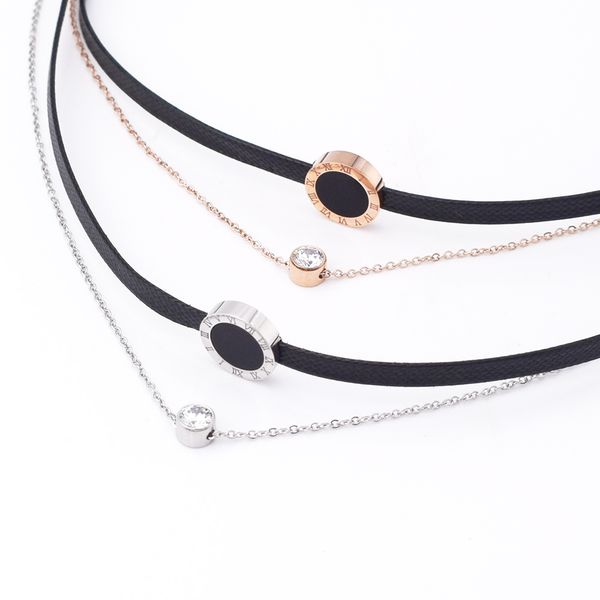 whole salesell fashion jewelry 2 layer leather & stainless steel choker collar zircon necklaces for women roman numerals necklace, Golden;silver
whole salesell fashion jewelry 2 layer leather & stainless steel choker collar zircon necklaces for women roman numerals necklace, Golden;silver