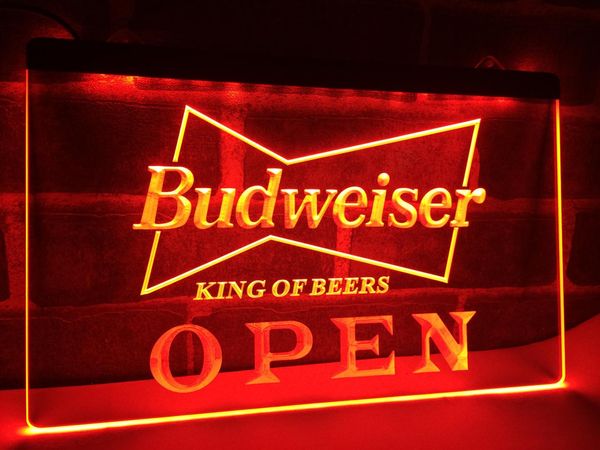 

le113- open budweiser beer nr pub bar led neon light sign home decor crafts