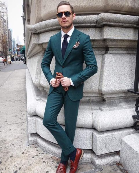 2018 slim fit hunter green mens suit for wedding two pieces groomsmen tuxedos custom made formal prom party suits (jacket+pants+tie), Black;gray
2018 slim fit hunter green mens suit for wedding two pieces groomsmen tuxedos custom made formal prom party suits (jacket+pants+tie), Black;gray