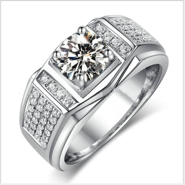 luxurious explosive accessories for european and american men's zircon diamond rings, Silver
luxurious explosive accessories for european and american men's zircon diamond rings, Silver