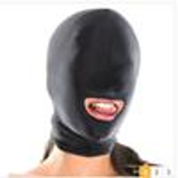 fetish black hood mask with mouth opening fabric hood mask, Silver
fetish black hood mask with mouth opening fabric hood mask, Silver