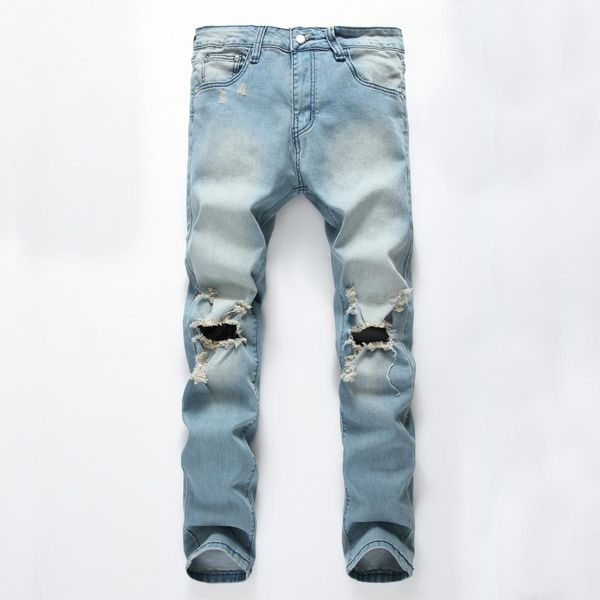 casual hole jeans pants men fashion pockets denim trousers straight streetwear plus size, Blue
casual hole jeans pants men fashion pockets denim trousers straight streetwear plus size, Blue