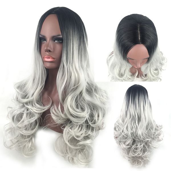 elling white black ombre lace front wig synthetic glueless heat resistant long wavy wigs
elling white black ombre lace front wig synthetic glueless heat resistant long wavy wigs