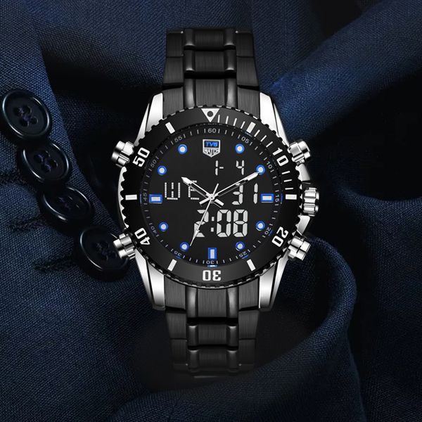 TVG 2018 Hight Quality New Luxury Stainless Steel Stop Watch Sport Watch Men LED 100FT Waterproof Wrist Watches BLUE
TVG 2018 Hight Quality New Luxury Stainless Steel Stop Watch Sport Watch Men LED 100FT Waterproof Wrist Watches BLUE