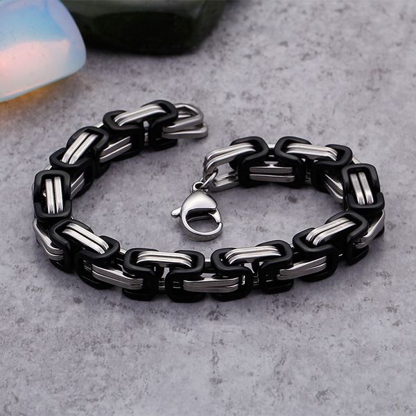 silver black 5mm/6mm / 8mm stainless steel hip-hop punk emperor chain byzantine chain bracelet square 8.26 inch sale
silver black 5mm/6mm / 8mm stainless steel hip-hop punk emperor chain byzantine chain bracelet square 8.26 inch sale