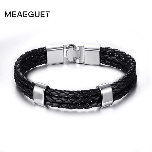handmade leather weaved three-tier man braided bracelets casual sporty cool mens brazelt punk jewelry, Golden;silver
handmade leather weaved three-tier man braided bracelets casual sporty cool mens brazelt punk jewelry, Golden;silver