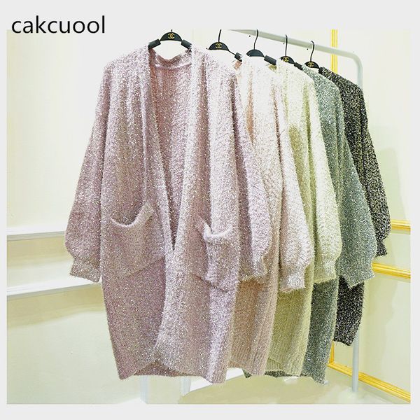 cakucool women silver lurex open stitch bling sequins midi long cardigan loose korean sweater shiny knit coat outwear femme plus, White;black
cakucool women silver lurex open stitch bling sequins midi long cardigan loose korean sweater shiny knit coat outwear femme plus, White;black