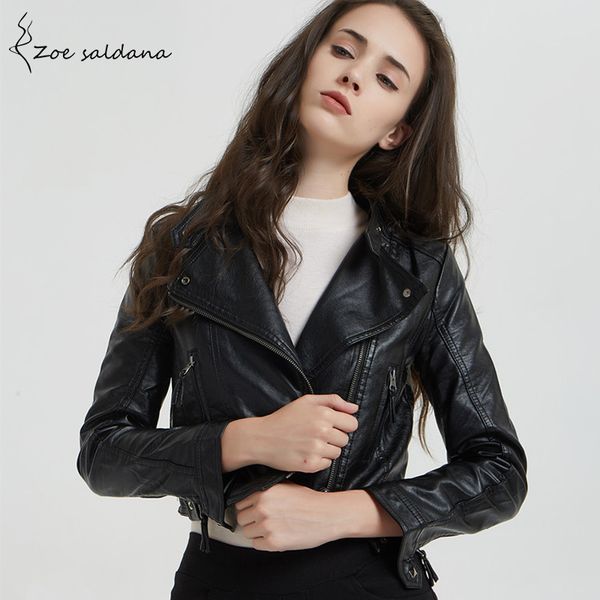 zoe saldana 2018 fashion faux leather jackets women long sleeve short biker leather jackets autumn stand collar black coat
zoe saldana 2018 fashion faux leather jackets women long sleeve short biker leather jackets autumn stand collar black coat