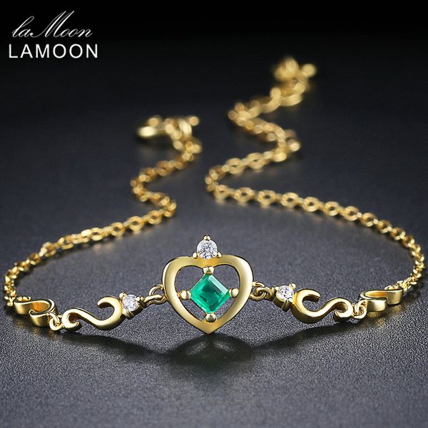 lamoon charm bracelet for women crow princess cut 0.2ct 100% real green emerald 14k yellow gold plated fine jewelry lmhi052, Golden;silver
lamoon charm bracelet for women crow princess cut 0.2ct 100% real green emerald 14k yellow gold plated fine jewelry lmhi052, Golden;silver