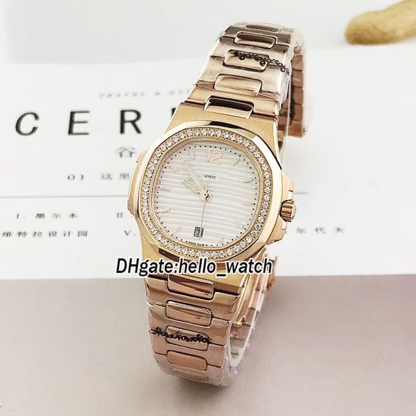 Brand port nautilu 7118 1200r 001 white tripe dial date wi quartz women watch diamond bezel ro e gold teel bracelet lady new watche
Brand port nautilu 7118 1200r 001 white tripe dial date wi quartz women watch diamond bezel ro e gold teel bracelet lady new watche