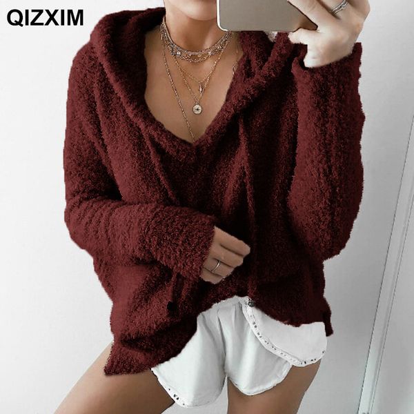 qizxim women fashion spring autumn long sleeve flocking mohair hooded streetwear girl pull over tees for students, Black
qizxim women fashion spring autumn long sleeve flocking mohair hooded streetwear girl pull over tees for students, Black