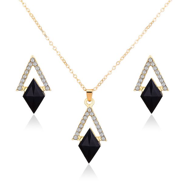 fashion new personality design black crystal necklace earrings for women wedding engagement anniversary gift jewellery, Silver
fashion new personality design black crystal necklace earrings for women wedding engagement anniversary gift jewellery, Silver
