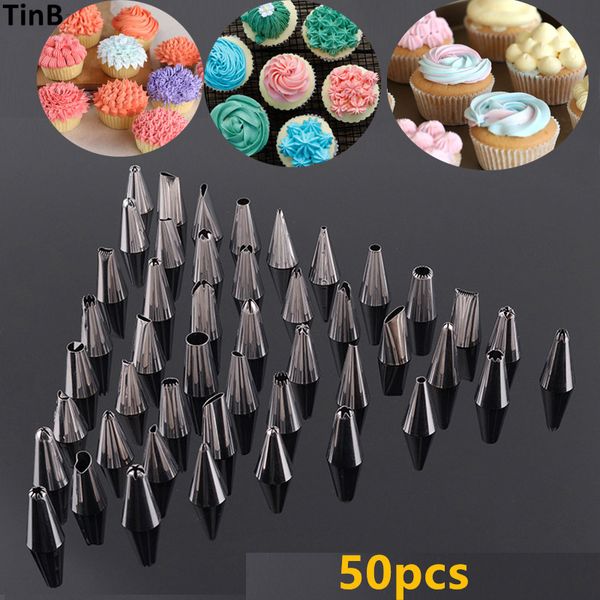 50pcs pastry nozzles icing nozzles stainless steel metal cream russian piping tips cake decorating tools bakeware cupcake tools
50pcs pastry nozzles icing nozzles stainless steel metal cream russian piping tips cake decorating tools bakeware cupcake tools