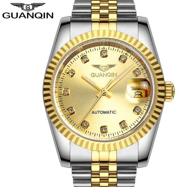 guanqin men automatic mechanical watch diamond waterproof sapphire watches steel men luxury brand menb gold wristwatches, Slivery;brown
guanqin men automatic mechanical watch diamond waterproof sapphire watches steel men luxury brand menb gold wristwatches, Slivery;brown
