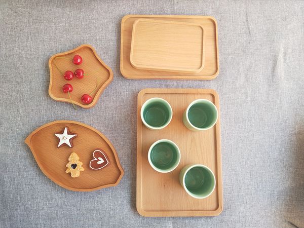 

environmental new japanese wooden breakfast snack bread plates creative square tea tray western food table wood dish