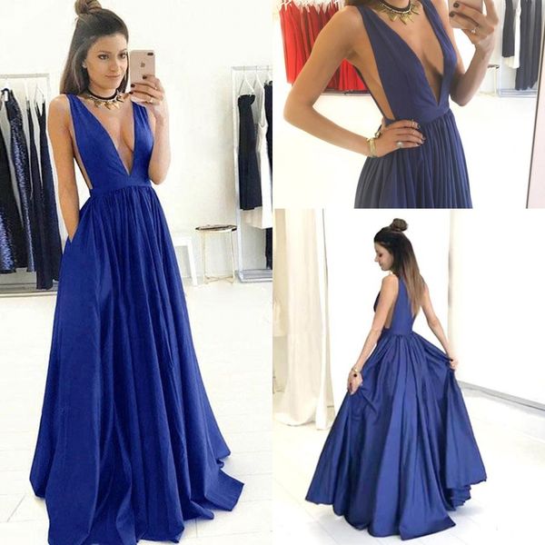 2018 New Designer Royal Blue Deep V Neck Mermaid Prom Dresses Pleats Floor Length Backless Formal Evening Prom Dress Custom Made, Black
2018 New Designer Royal Blue Deep V Neck Mermaid Prom Dresses Pleats Floor Length Backless Formal Evening Prom Dress Custom Made, Black