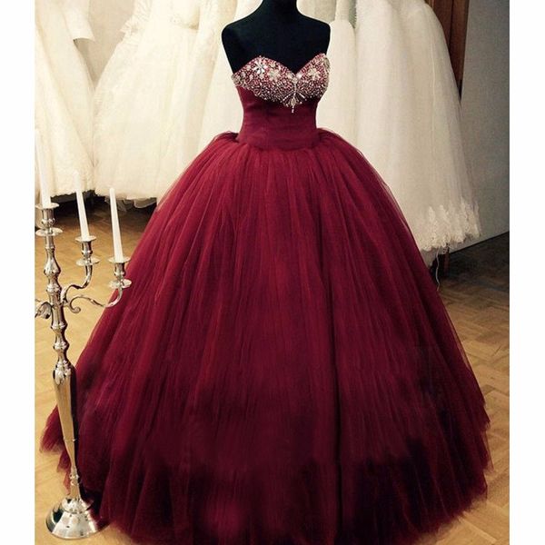 burgundy ball gown quinceanera prom dresses sweetheart corset back sweet 16 party gowns tulle pleated ruched floor length, Blue;red
burgundy ball gown quinceanera prom dresses sweetheart corset back sweet 16 party gowns tulle pleated ruched floor length, Blue;red