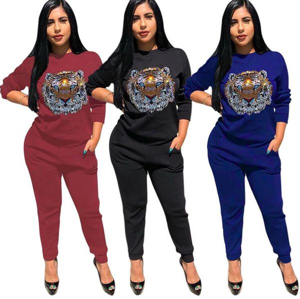 2018 new autumn ladies sports suit sequins tiger head printed long-sleeved sweater casual suit ing, Gray
2018 new autumn ladies sports suit sequins tiger head printed long-sleeved sweater casual suit ing, Gray