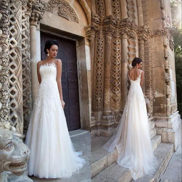 2019 vintage wedding dresses bridal gowns boat neck sleeveless a line lace appliqued court train beach wedding dresses custom made, White
2019 vintage wedding dresses bridal gowns boat neck sleeveless a line lace appliqued court train beach wedding dresses custom made, White