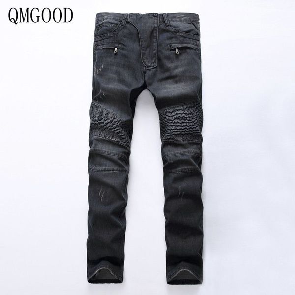qmgood men's ripped jean denim straight biker jeans 2018 men washed skinny jeans homme vintage slim fit brand trousers stretch, Blue
qmgood men's ripped jean denim straight biker jeans 2018 men washed skinny jeans homme vintage slim fit brand trousers stretch, Blue