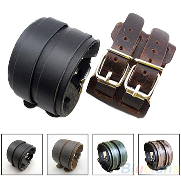 whole salebluelans cool 2 layer punk belt men genuine cow leather bracelet wristband cuff bangle gift jewelry 00j2, Black
whole salebluelans cool 2 layer punk belt men genuine cow leather bracelet wristband cuff bangle gift jewelry 00j2, Black