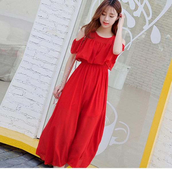 in the summer of 2018 in the women's dress bare shoulder chiffon sandbeach medium length dress, Black;gray
in the summer of 2018 in the women's dress bare shoulder chiffon sandbeach medium length dress, Black;gray