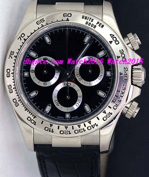 luxury watches leather bracelet white gold black dial black leather strap 116519 40mm man watch mechanical fashion brand men's wristwat, Slivery;brown
luxury watches leather bracelet white gold black dial black leather strap 116519 40mm man watch mechanical fashion brand men's wristwat, Slivery;brown