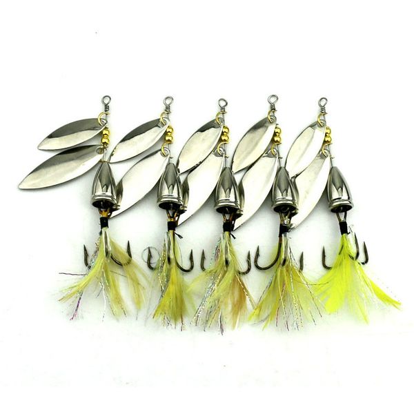 5pcs feather fishing hooks,rooster tail, fishing spinner spoon lures rotatable inline bass trout fishing tackle baits 8.1cm-10.5g spinners
5pcs feather fishing hooks,rooster tail, fishing spinner spoon lures rotatable inline bass trout fishing tackle baits 8.1cm-10.5g spinners
