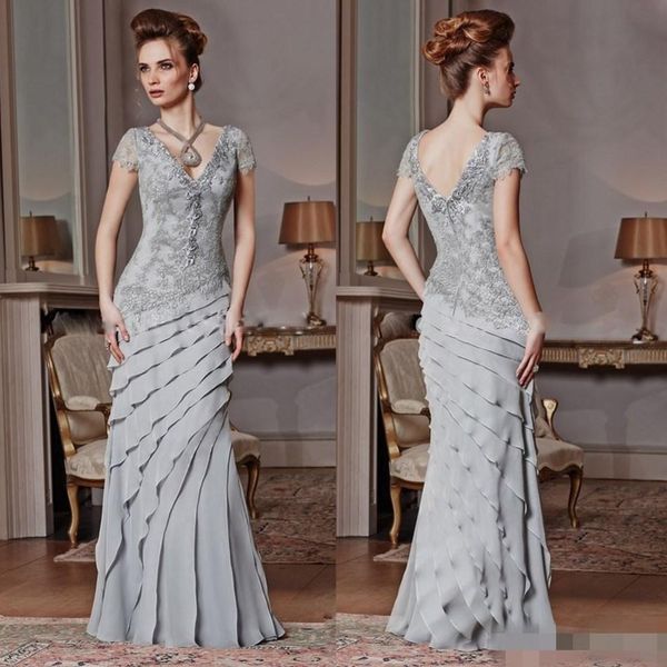 elegant silver mother of the bride dresses short sleeve lace appliqued formal evening gowns floor length ruffles wedding guest dress, Black;red
elegant silver mother of the bride dresses short sleeve lace appliqued formal evening gowns floor length ruffles wedding guest dress, Black;red