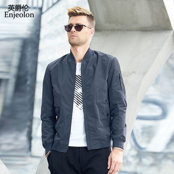 enjeolon brand new bomber jackets coat men fall black solid mens jcaket coats male stand collar jacket coat men jk606, Black;brown
enjeolon brand new bomber jackets coat men fall black solid mens jcaket coats male stand collar jacket coat men jk606, Black;brown