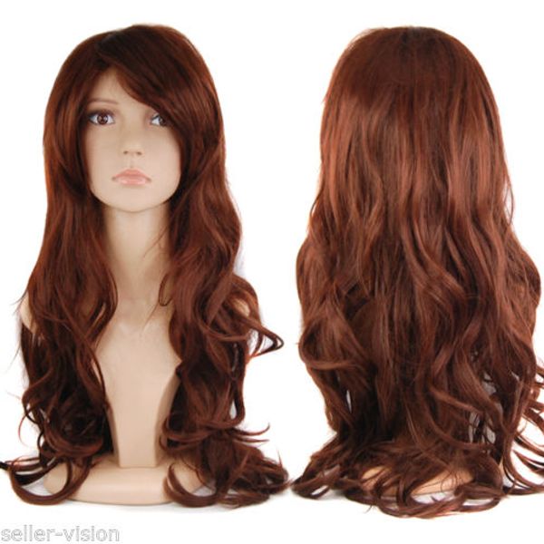 28" 70cm hair ladies wig long wavy curly fancy dress party full cosplay fashion, Black
28" 70cm hair ladies wig long wavy curly fancy dress party full cosplay fashion, Black