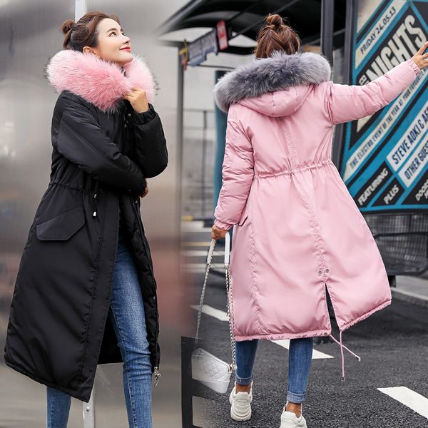 2018 new down-filled girl ins waist-length winter coat fur collar long thickened down cotton dress large size hooded jacket, Black
2018 new down-filled girl ins waist-length winter coat fur collar long thickened down cotton dress large size hooded jacket, Black