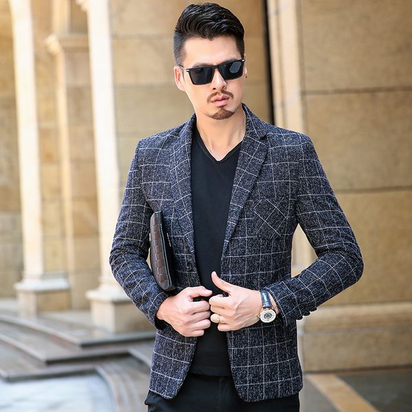 autumn mens casual blazers plaid suit jackets slim fit 100% cotton blazer men fashion coat man plus size m-3xl, White;black
autumn mens casual blazers plaid suit jackets slim fit 100% cotton blazer men fashion coat man plus size m-3xl, White;black