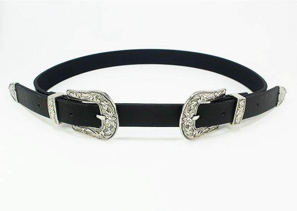 women fashion vintage metal waistband waist band belt double buckle accessory, Black;brown
women fashion vintage metal waistband waist band belt double buckle accessory, Black;brown