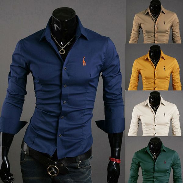 new 2014 spring casual giraffe embroidery solid color mens dress shirts slim fit long sleeve camisa masculina for men -xxl, White;black
new 2014 spring casual giraffe embroidery solid color mens dress shirts slim fit long sleeve camisa masculina for men -xxl, White;black
