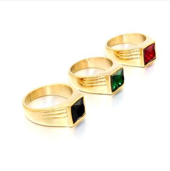 new gold blue red color men women hip hop gem rings stainless steel with stone fashion simple male ring jewelry, Golden;silver
new gold blue red color men women hip hop gem rings stainless steel with stone fashion simple male ring jewelry, Golden;silver