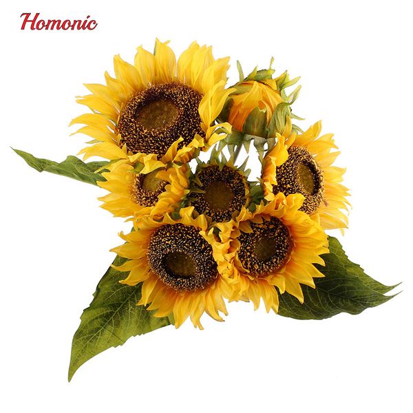 new design 1 bouquet yellow silk sunflower decorative flower 7 branch five size home decoration accessories artificial plant leaves p20
new design 1 bouquet yellow silk sunflower decorative flower 7 branch five size home decoration accessories artificial plant leaves p20
