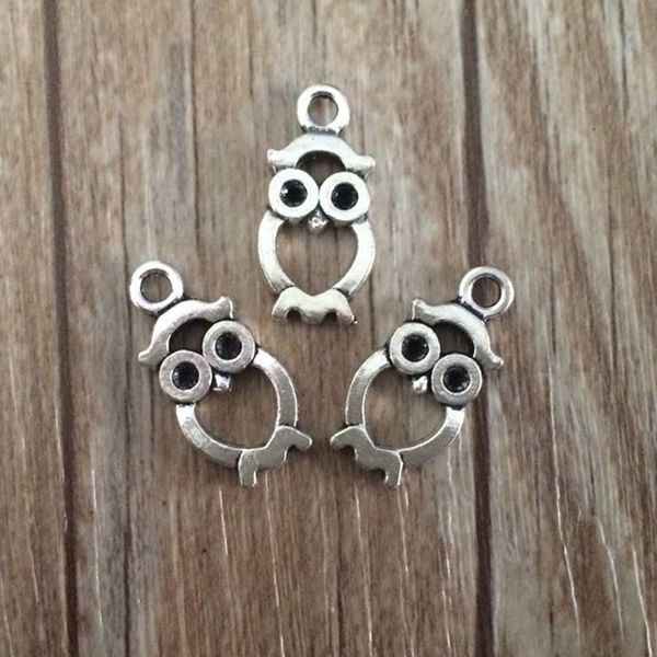 200 pcs antique bronze plated alloy small owl charms little hollow out night owl bird findings pendants, Bronze;silver
200 pcs antique bronze plated alloy small owl charms little hollow out night owl bird findings pendants, Bronze;silver