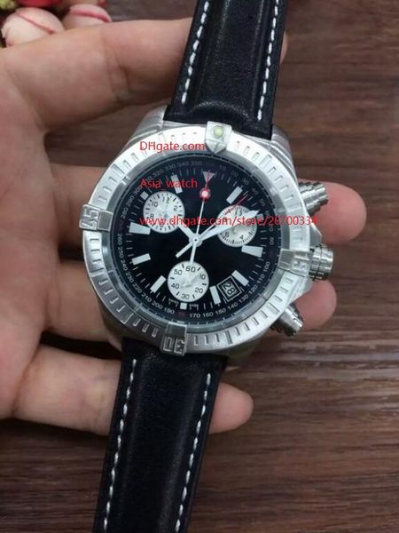 luxury wristwatches 44mm quartz chronograph black dial stainless steel mens men's watch watches leather strap bands, Slivery;brown
luxury wristwatches 44mm quartz chronograph black dial stainless steel mens men's watch watches leather strap bands, Slivery;brown
