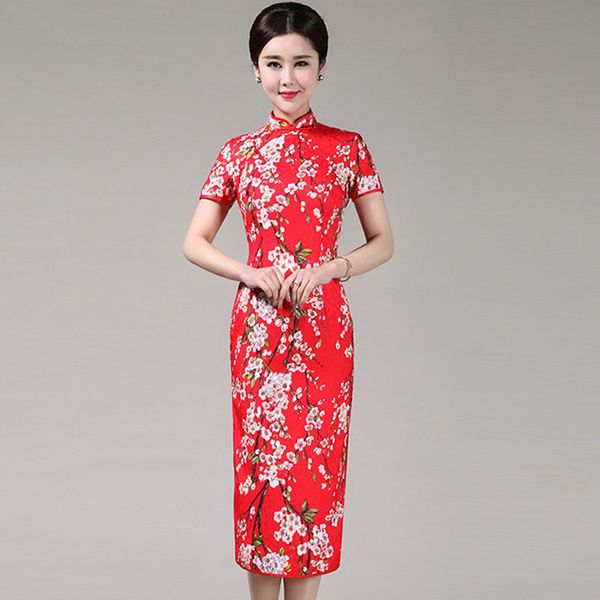new traditional chinese clothing cheongsams cotton long red bride dress cheongsam s l xl
new traditional chinese clothing cheongsams cotton long red bride dress cheongsam s l xl
