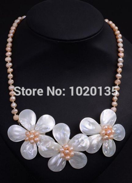 white shell flower pink pearl baroque necklace 18inch wholesale beads nature gift discount fppj, Silver
white shell flower pink pearl baroque necklace 18inch wholesale beads nature gift discount fppj, Silver