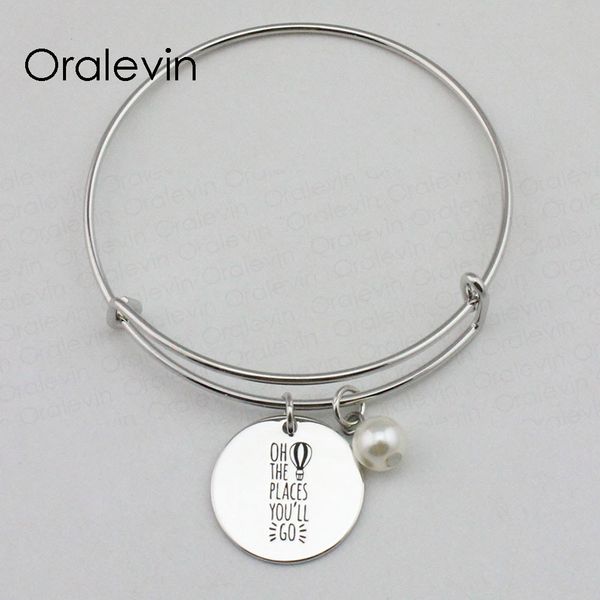 oh the places you'll go inspirational hand stamped engraved pendant expandable bangle bracelet gift jewelry,10pcs/lot, #ln2299b, Black
oh the places you'll go inspirational hand stamped engraved pendant expandable bangle bracelet gift jewelry,10pcs/lot, #ln2299b, Black